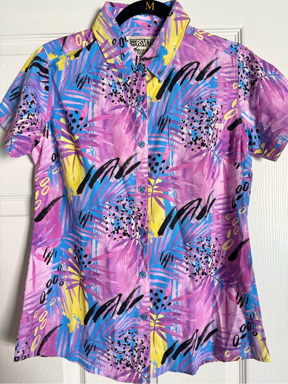 RSVLTS Pink, Blue & Yellow Tropical Button-Down Shirt